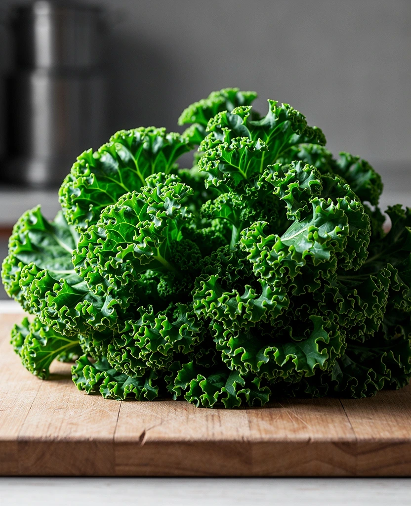 Close up of curly kale